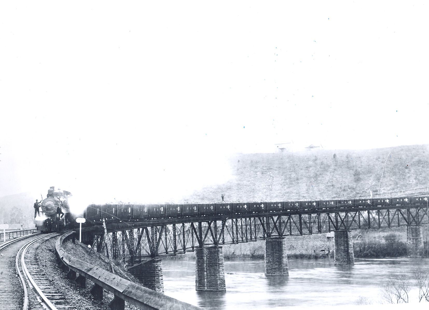N&W coal train over the bridge